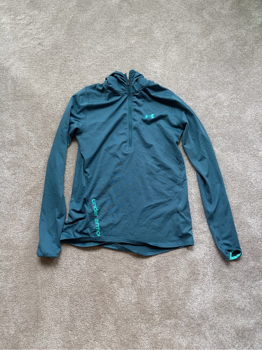 Under Armour Women's Teal Half-Zip with Mint Accents